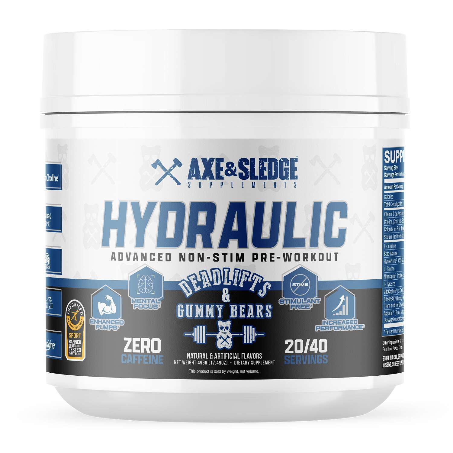 Hydraulic Non-Stim Pre-Workout - Deadlifts &amp; Gummy Bears - (20/40 Servings) Deadlifts &amp; Gummy Bears | GNC
